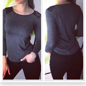 Banana Republic lace long sleeve shirt boat neck